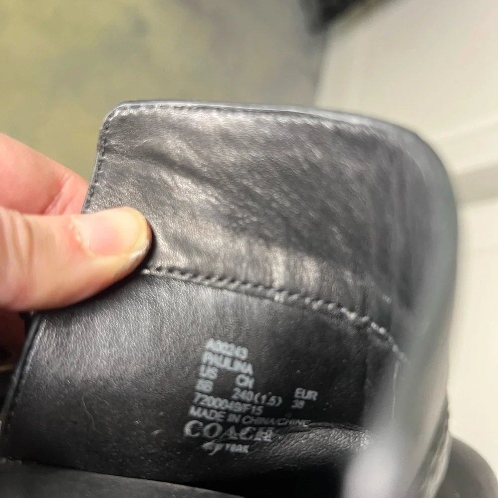 Coach Paulina Leather Boot Snakeskin Embossed